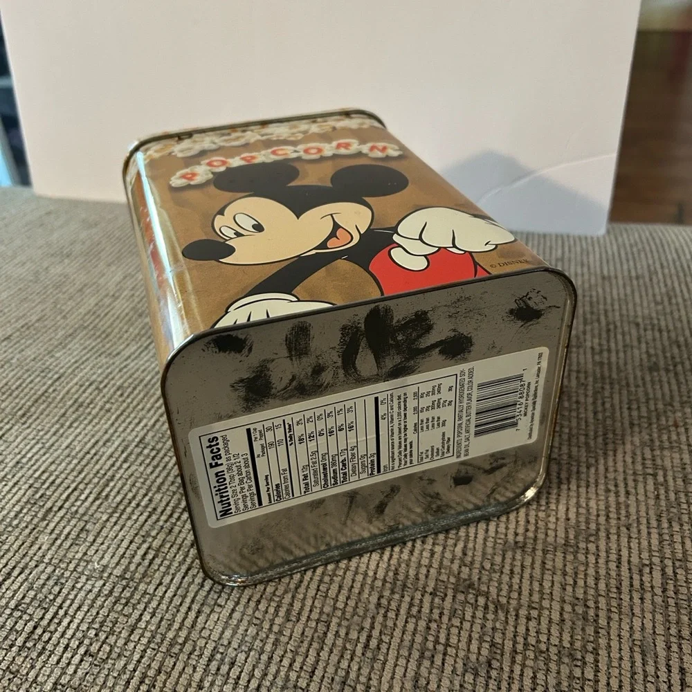 Disney Mickey Mouse Popcorn Tin 1997 collectible shelf decor